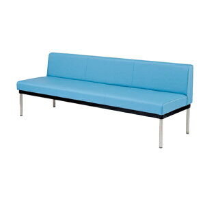 ロビーチェア(抗菌・防汚仕様)背付き W180cm ブルー 61-783-88-1 【店舗運営用品 テーブル&チェア ソファ&テーブル ロビーチェア 抗菌・防汚仕様)背付き W180cm】店舗什器 ディスプレー マネキ