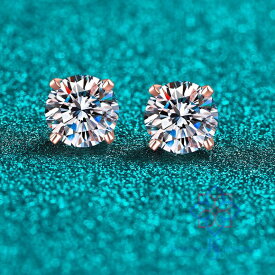 【送料無料】ピアス モアサナイト 金属アレルギー 両耳 レディース 耳飾り アクセサリー シルバー925 ジュエリー モアッサナイト キラキラ プレゼント シャンパンゴールド ギフト 彼女 母の日 20代 30代 40代 50代 60代 0.2ct 0.3ct 0.5ct 1ct 2ct