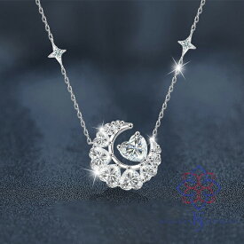 モアサナイト ネックレス 0.5ct ネック飾り レディース ネック飾り シルバー925 アクセサリー ジュエリー ギフト プレゼント 星月