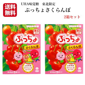 送料無料 東北限定 ぷっちょさくらんぼ 5本入り 2個セット ぷっちょ プッチョ 山形県産さくらんぼ ソフトキャンディ 東北土産 東北限定ぷっちょ さくらんぼ味 山形さくらんぼ お土産 味覚糖 UHA味覚糖