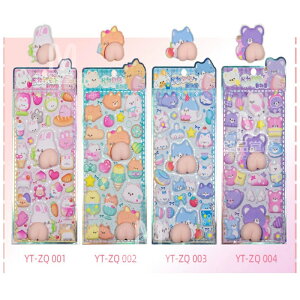 【4枚セット】ぷくぷくシール 可愛いシール スマホケース飾り 和風日系 ごほうびシール ご褒美シール 立体シール ボンドロップ 装飾用 DIY用 3Dシール 手帳 ステッカーデコ 手作り キラキラ