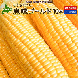 ＼楽天スーパーSALE！半額！／【予約商品】【8月中旬-下旬お届け予定】とうもろこし 送料無料 恵味ゴールド L-LLサイズ 10本 朝採り 北海道産 生で食べれる！ 冷蔵便 スイートコーン トウモロコシ とうきび 生食OK！■とうもろこし●