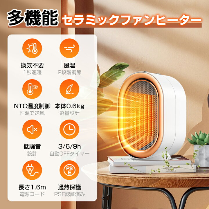 楽天市場】セラミックヒーター 電気ヒーター 速暖 小型ヒーター ファン 