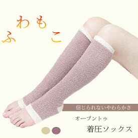 信じられないやわらかさ＆ふわっふわの肌触り☆あったかもこもこ着圧ソックス！ 送料無料 着圧ソックス 着圧靴下 ソックス おやすみ 就寝用 夜用 寝る時 寝るとき あったか 暖かい もこもこ 靴下 レディース むくみ 解消 はり 大きいサイズ 足やせ グッズ