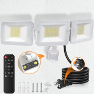 MEIKEE 100W LEDセンサーライト リモコン 10000LM 超高輝度 人感センサー投光器 屋外 防犯ライト 昼白色 …