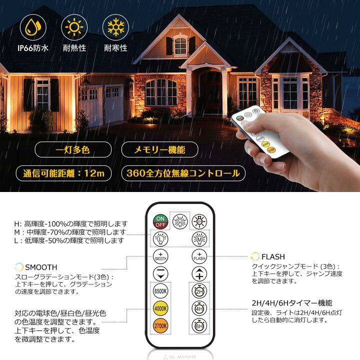 楽天市場】MEIKEE リモコン ガーデンライト ソーラー 6灯 ソーラー 
