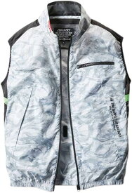 【型落ち品/大特価！！】バートル空調服 エアークラフトベスト AC1034 バーグ カモフラシルバー Lサイズ XLサイズ ベスト 夏 屋外作業 熱中症対策 メーカー生産終了品 ベストのみ（ファン バッテリー別売り）