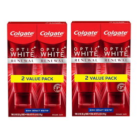 最新版 リニューアル ハイインパクト ホワイト 歯磨き粉 Colgate Optic White Renewal High Impact White 85g 4パック【海外配送】