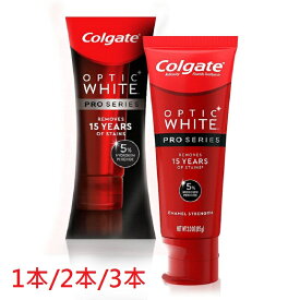 Colgate Optic White Pro Enamel Strength コルゲート オプティックホワイトプロシリーズ ホワイトニングトゥースペースト 5％過酸化水素配合 エナメル強化タイプ 85g 1本/2本/3本【海外配送】