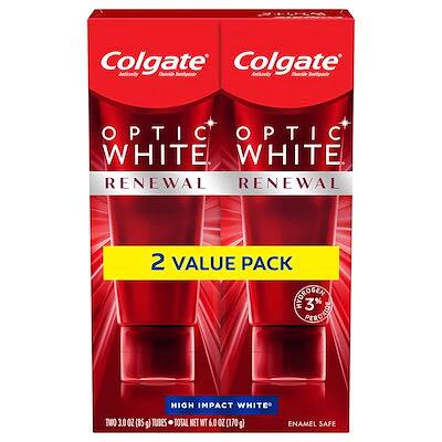 正規品保証 最新版 オプティック ホワイト リニューアル ハイインパクト ホワイト 歯磨き粉 Colgate Optic White Renewal High Impact White 85g 2パック