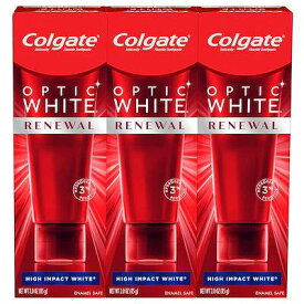 Colgate 正規品保証 リニューアル ハイインパクト ホワイト 歯磨き粉 Optic White Renewal High Impact White 85g 3パック 【海外配送】