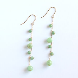 翡翠ピアス or イヤリング【天然翡翠 エレガント翡翠眼鏡留めピアス】A貨翡翠 jd_mm1058