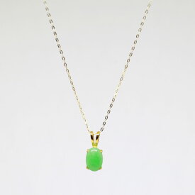 【 K10YG 翡翠 ペンダント ネックレス 】 10金 トップ ひすい ヒスイ ジェイド jade Jadeite グリーン 緑 天然 無着色 ミャンマー 大人 可愛い 華奢 プレゼント ギフト A貨翡翠