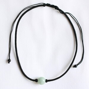 良質な翡翠をシンプル!カジュアルに!【大粒翡翠 紐ネックレス 淡緑】A貨翡翠 jd_ne1124