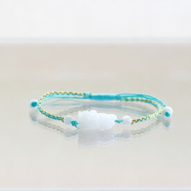 貔貅〈ヒキュウ〉紐ブレスレット！ hikyu A貨翡翠 jd_br1089