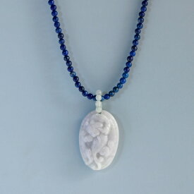 翡翠とラピスの絶妙な色合いがgood！hikyu Top lapis lazuli necklace A貨翡翠 jd_ne1241