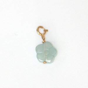 今季一押し! 花モチーフ翡翠チャーム! 【 K10 flower 翡翠チャーム ペンダントトップ】A貨翡翠 jd_pt1210