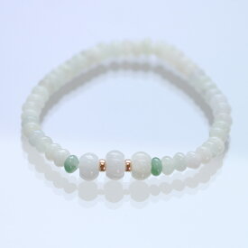 ポイントの緑がアクセントに！ K14 ice G pumpkin ブレスレット A貨翡翠 jd_br1113