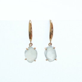 綺麗なice翡翠！耳元で光だまりが輝く！ K10YG 翡翠rough ice hook A貨翡翠 jd_mm1214