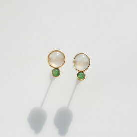 K10 ice&green翡翠ピアス A貨翡翠 jd_mm1219
