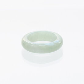 【7号】ホワイト系 翡翠くり抜き甲丸リング A貨翡 jd_rg2143