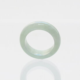 【10号】ホワイト～グリーン系 翡翠くり抜き甲丸リング jd_rg2148