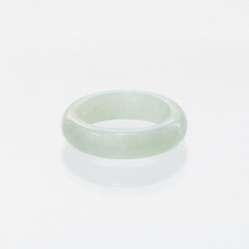 【13号】ホワイト～グリーン系 翡翠くり抜き甲丸リング jd_rg2154