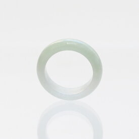 【16号】ホワイト～グリーン系 翡翠くり抜き甲丸リング jd_rg2160