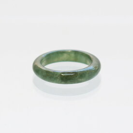 【16号】深緑 翡翠くり抜き甲丸リング A貨翡翠 jd_rg2190