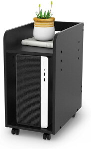 【200円OFFクーポン券付き】CPUワゴン パソコンワゴン PCワゴン キャスター付き デスクサイド収納 デスク下ワゴン 棚板高さ3段調節可能 ラック付き 排熱を妨げない 丸角加工 メラミン加工 一