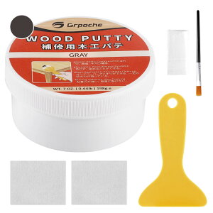 パテ 木用パテ 木用 充てん材 ネジ穴 キズ Grpoche 傷 補修パテ ネジ穴 補修 穴埋め 木工補修用パテ 木工パテ 200g ひび割れ 木製品の穴 亀裂 汚れなど補修 ヘラ サンドペーパー ブラシ 手袋付き