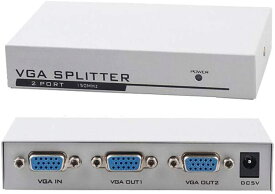 VGA分配器 ディスプレイスプリッタ 1入力2出力 ES-Tune 伝送距離25M 1080P DDC機能サポート