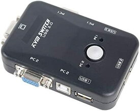 VGA/KVM切替器 2入力1出力 手動 ES-Tune USB2.0 KVM VGAスイッチボックス切替機 1920*1440 プラグアンドプレイ