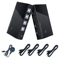 【マラソン期間限定10倍P】 USB2.0切替器 4入力4出力 USB切替器+ハブ 4台用 アップルMAC対応 キーボード …