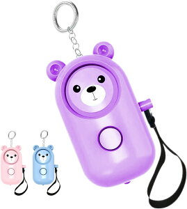 【マラソン期間限定20倍P付】防犯ブザー 防犯警報器 子供用アラーム 熊型 130dB大音量警告 防災用品 Iseebiz 強盗事件対策 小型 カバン飾り 4色選べる LEDライト付き 子供 女性 男士 お年寄り 通