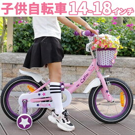 【500円OFFクーポン付】 子供自転車 14インチ 16インチ 18インチ 4歳 5歳 6歳 7歳 8歳 9歳 10歳 11歳 12歳 自転車 お姫様気分 Cyfie 森ガール イギリス風 可愛い 補助輪付き カゴ付き 組み立て式 お誕生日 プレゼント 幼児 小学生 要組立品