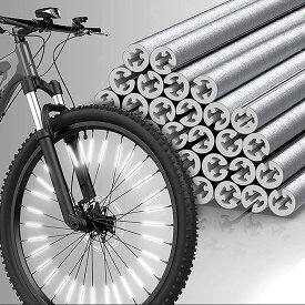 【マラソン期間限定10倍P付】自転車スポーク用反射クリップ 80mm 36本 視認性アップ 事故予防 反射 ホイールリフレクター サイクリング 夜間 可視 バイクに適用