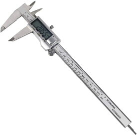 【100円OFFクーポン付】デジタルノギス 200mm ステンレス鋼製 LCDディスプレイ 外径 内径 深さ 段差 測定 工具 ゼロリセット 高精度 電池付 DIY 大工用 収納ケース付き