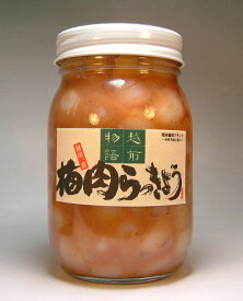 梅肉らっきょう ピリ辛風味 500g福井産のらっきょう漬けと福井産 ねり梅を使った当店オリジナル品シャリっと風味食感が美味しい らっきょと梅肉のコラボ福井産花ラッキョウ使用