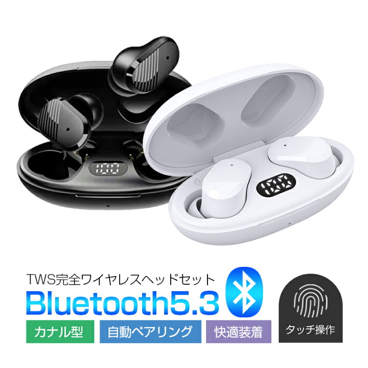 ワイヤレスイヤホン Bluetooth5.3 マイク ライトブルー