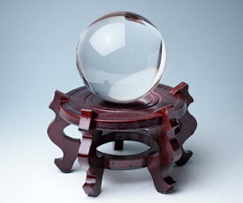 水晶玉 台座付き 直径8cm 80mm 溶錬水晶玉
