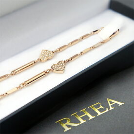 RHEA α elegant【 ピンクゴールドハートダイヤX 】正規保証 　健康ネックレス