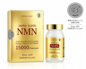 ROYAL VALE �y JAPAN SUPER NMN 15000 Premium 60�� �z���K�ۏ� ���V�A�j�R�`���A�~�h���m�k�N���I�`�h�qNMN�r15000mg�ɃR���[�Q���ƍזE�̘V���̗}����A�������ʂȂǂ��܂��܂Ȍ��N���ʂ����҂���郌