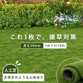 【全店商品12％OFF】人工芝生 人工芝 芝生マット ロール 1m×5m 1m×10m 芝丈30mm 人工芝ロール 庭 ベランダ ガーデニング ガーデン 屋上緑化 水はけ 人工芝 バルコニー