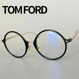 メガネ トムフォード TOM FORD メンズ レディース 新品 オーバル ブラック ゴールド ブルーライトカット 眼鏡 黒 金 伊達メガネ メタル FT5703