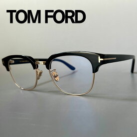 【2000円OFFクーポン！P5倍】楽天スーパーセール！6/4 20時～6/11 1:59まで トムフォード メガネ TOM FORD サーモント ブロー FT6017 ブラック ゴールド 黒 金 メンズ レディース 眼鏡 ブルーライトカット 新品 シンプル