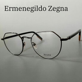 【2000円OFFクーポン！P5倍】楽天スーパーセール！6/4 20時～6/11 1:59まで Ermenegildo Zegna メガネ エルメネジルドゼニア メンズ EZ5238 眼鏡 グレー ガンメタ 新品 ラウンド イタリア 度付き スタイリッシュ 希少モデル
