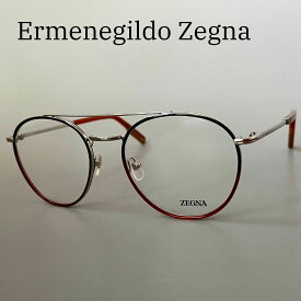 【2000円OFFクーポン！P5倍】楽天スーパーセール！6/4 20時～6/11 1:59まで Ermenegildo Zegna メガネ エルメネジルドゼニア メンズ EZ5198 眼鏡 グレー オレンジ シルバー 新品 ツーブリッジ イタリア製 度付き クリングス