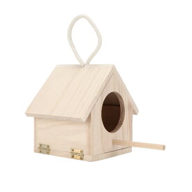 とまり木 小さな鳥のためのとまり木バードハウスの外にぶら下がっている耐久性のある木製の鳥の家