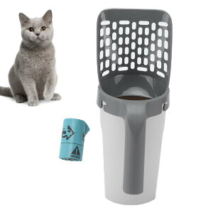 猫砂スコップ 猫 トイレ 猫砂シャベル 猫用スコップ ペットトイレ用品 砂取り用品 掃除簡単 ねこトイレ用ゴミ袋 猫砂のお手入れ 片手 砂漏れ設計 多機能 簡単 便利猫トレイ用品 猫トイレ用